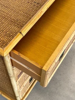 Pamono Dal Vera Bamboo Chest of Drawers, 1970s Outlet