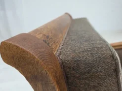 Pamono Danish Armchair in Wool and Carved Oak, 1950s Clearance