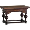 Pamono Danish Baroque Extendable Oak Table with Intarsia, 19th Century