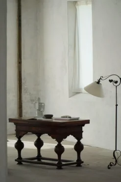 Pamono Danish Baroque Extendable Oak Table with Intarsia, 19th Century