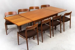 Pamono Danish Extendable Teak No. 254 Dining Table by Niels Otto Møller for J.L. Møllers, 1960s Outlet