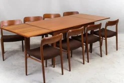 Pamono Danish Extendable Teak No. 254 Dining Table by Niels Otto Møller for J.L. Møllers, 1960s Outlet