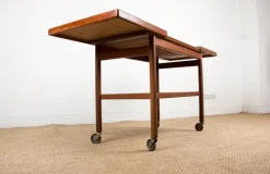 Pamono Danish Extendable Two-Tier Teak Serving Trolley by Kurt Ostervig for Jason Mobler, 1960 Sale