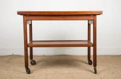 Pamono Danish Extendable Two-Tier Teak Serving Trolley by Kurt Ostervig for Jason Mobler, 1960 Sale