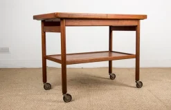 Pamono Danish Extendable Two-Tier Teak Serving Trolley by Kurt Ostervig for Jason Mobler, 1960 Sale