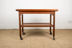 Pamono Danish Extendable Two-Tier Teak Serving Trolley by Kurt Ostervig for Jason Mobler, 1960 Sale