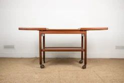 Pamono Danish Extendable Two-Tier Teak Serving Trolley by Kurt Ostervig for Jason Mobler, 1960 Sale