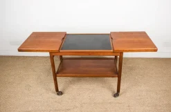 Pamono Danish Extendable Two-Tier Teak Serving Trolley by Kurt Ostervig for Jason Mobler, 1960 Sale