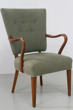 Pamono Danish Green Armchair by Alfred Christensen for Slagelse Møbelværk, 1940s Outlet