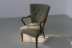 Pamono Danish Green Armchair by Alfred Christensen for Slagelse Møbelværk, 1940s Outlet