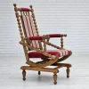 Pamono Danish Highback Rocking Chair in Wool & Oak, 1970s Discount