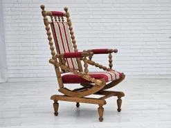 Pamono Danish Highback Rocking Chair in Wool & Oak, 1970s Discount