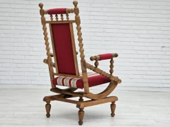 Pamono Danish Highback Rocking Chair in Wool & Oak, 1970s Discount