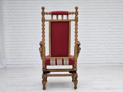 Pamono Danish Highback Rocking Chair in Wool & Oak, 1970s Discount