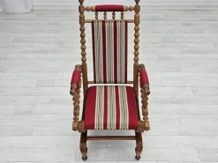 Pamono Danish Highback Rocking Chair in Wool & Oak, 1970s Discount