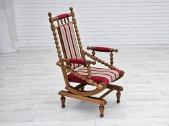 Pamono Danish Highback Rocking Chair in Wool & Oak, 1970s Discount