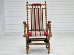 Pamono Danish Highback Rocking Chair in Wool & Oak, 1970s Discount