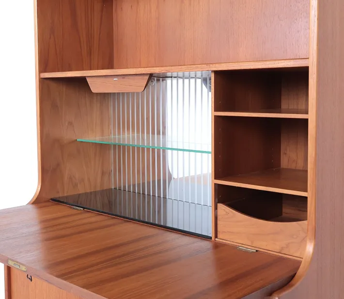 Pamono Danish Illuminated Bookcase with Bar, 1960s Clearance