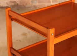 Pamono Danish Mid-Century 2-Tier Teak Trolley on Casters, 1970s Hot