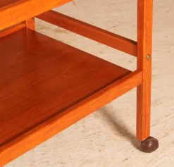 Pamono Danish Mid-Century 2-Tier Teak Trolley on Casters, 1970s Hot