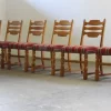 Pamono Danish Modern Brualist Oak Dining Chairs by Henning Kjærnulf, 1960s, Set of 6 New
