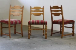 Pamono Danish Modern Brualist Oak Dining Chairs by Henning Kjærnulf, 1960s, Set of 6 New