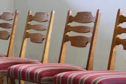 Pamono Danish Modern Brualist Oak Dining Chairs by Henning Kjærnulf, 1960s, Set of 6 New