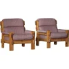 Pamono Danish Modern Lounge Chairs in Pine and Wool from Christian IV, 1970s, Set of 2 Online