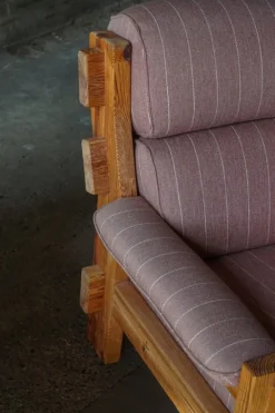 Pamono Danish Modern Lounge Chairs in Pine and Wool from Christian IV, 1970s, Set of 2 Online