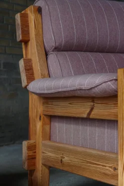 Pamono Danish Modern Lounge Chairs in Pine and Wool from Christian IV, 1970s, Set of 2 Online