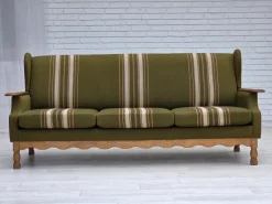 Pamono Danish Oak and Wool 3-Seater Sofa, 1970s Sale