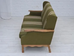 Pamono Danish Oak and Wool 3-Seater Sofa, 1970s Sale