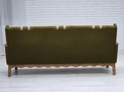 Pamono Danish Oak and Wool 3-Seater Sofa, 1970s Sale