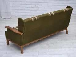 Pamono Danish Oak and Wool 3-Seater Sofa, 1970s Sale