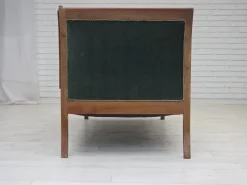 Pamono Danish 3-Seater Sofa in Green/Blue Velour and Ash, 1950s