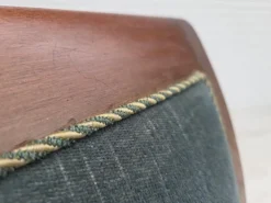 Pamono Danish 3-Seater Sofa in Green/Blue Velour and Ash, 1950s