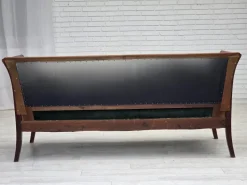 Pamono Danish 3-Seater Sofa in Green/Blue Velour and Ash, 1950s