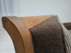 Pamono Danish 3-Seater Sofa in Wool and Carved Oak, 1950s New