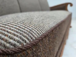 Pamono Danish 3-Seater Sofa in Wool and Carved Oak, 1950s New