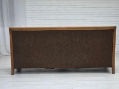 Pamono Danish 3-Seater Sofa in Wool and Carved Oak, 1950s New