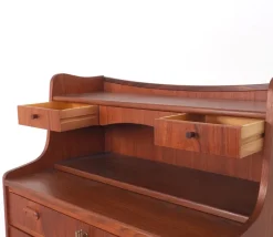 Pamono Danish Secretary in Teak with Pull Out Mirror and Desk, 1960s Clearance