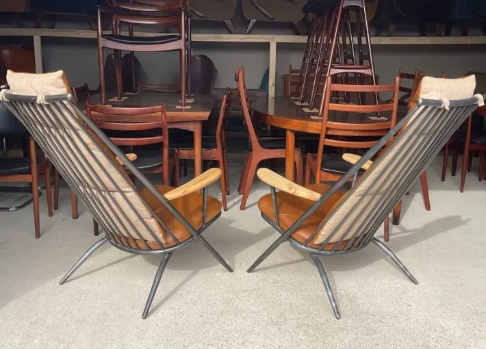 Pamono Danish Style Tan Leather Armchairs, Set of 2 Discount