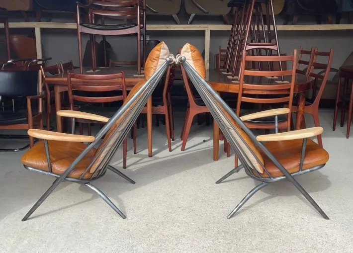 Pamono Danish Style Tan Leather Armchairs, Set of 2 Discount