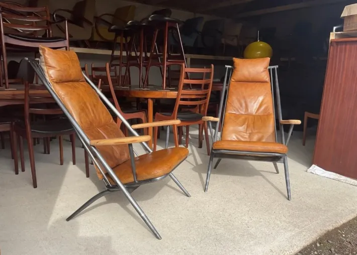 Pamono Danish Style Tan Leather Armchairs, Set of 2 Discount