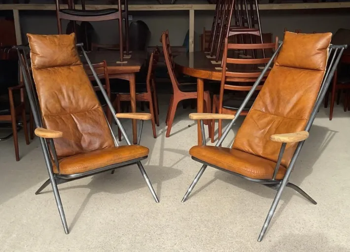 Pamono Danish Style Tan Leather Armchairs, Set of 2 Discount