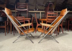 Pamono Danish Style Tan Leather Armchairs, Set of 2 Discount