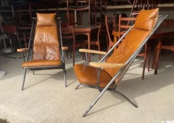 Pamono Danish Style Tan Leather Armchairs, Set of 2 Discount