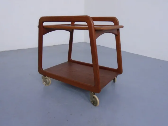 Pamono Danish Teak Bar Cart with Removable Tray from Silva, Denmark, 1960s Clearance