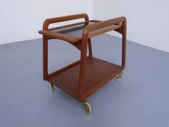 Pamono Danish Teak Bar Cart with Removable Tray from Silva, Denmark, 1960s Clearance