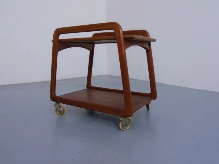 Pamono Danish Teak Bar Cart with Removable Tray from Silva, Denmark, 1960s Clearance